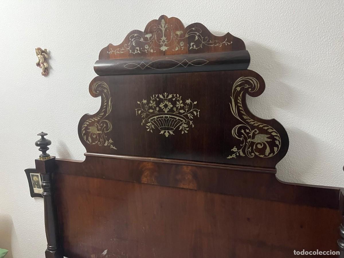 Antig&uuml;edades: CAMA CAOBA con marqueter&iacute;a - Foto 1