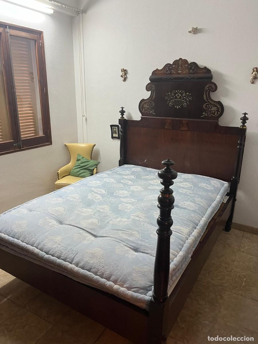 Antig&uuml;edades: CAMA CAOBA con marqueter&iacute;a - Foto 2