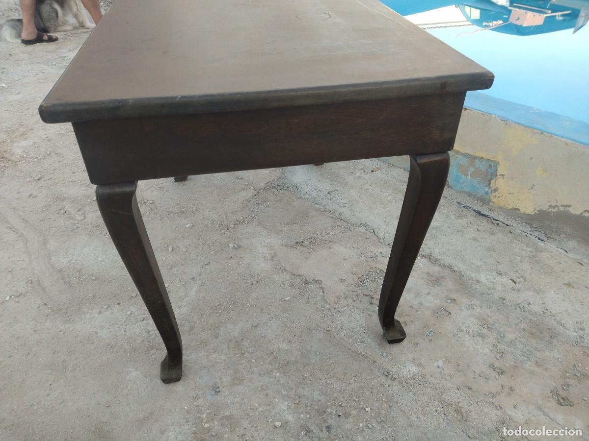 Antig&uuml;edades: Antigua mesa tocinera de madera de roble. 2 cajones. - Foto 10