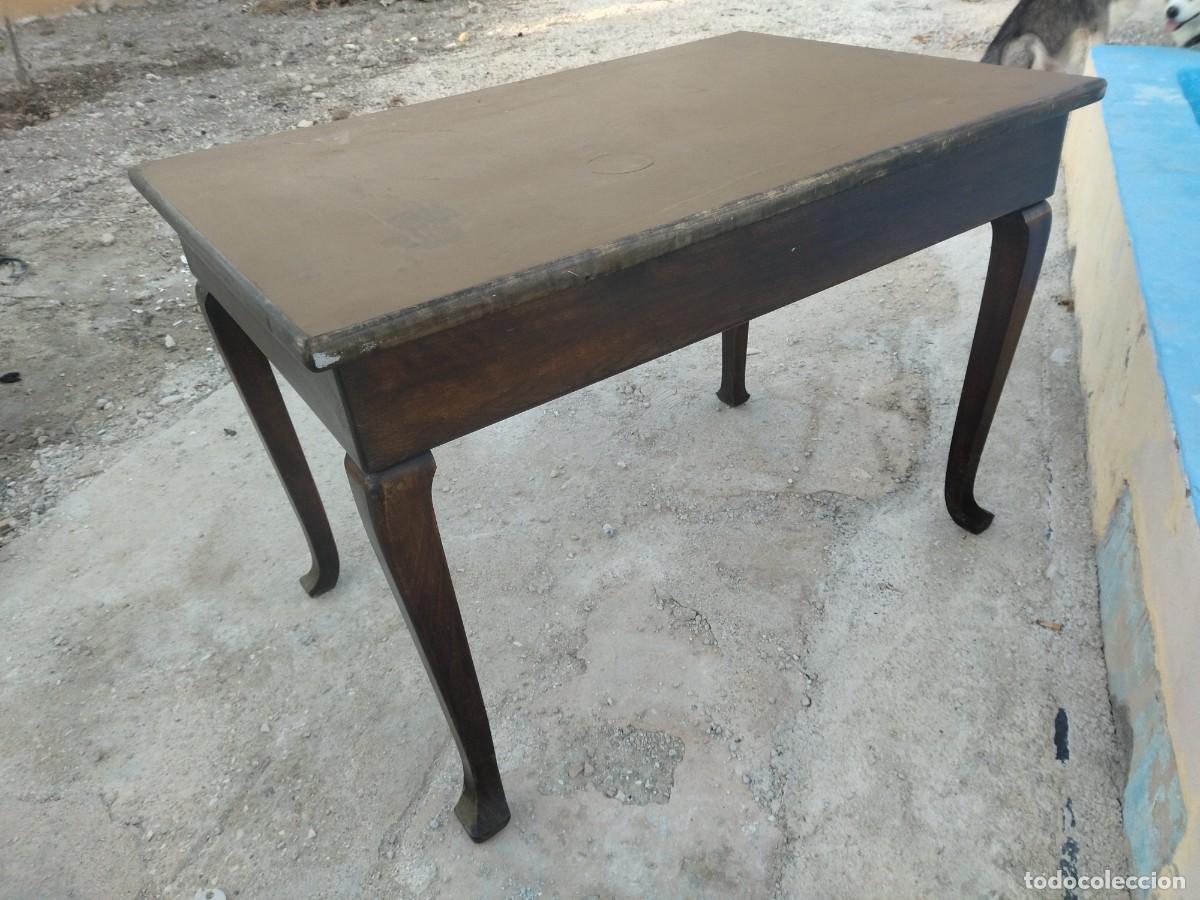 Antig&uuml;edades: Antigua mesa tocinera de madera de roble. 2 cajones. - Foto 11
