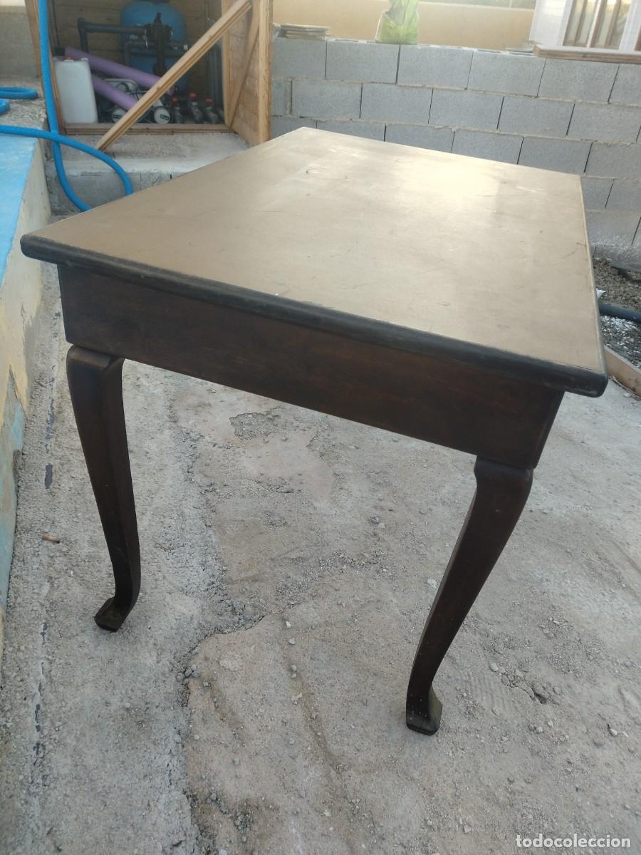 Antig&uuml;edades: Antigua mesa tocinera de madera de roble. 2 cajones. - Foto 12