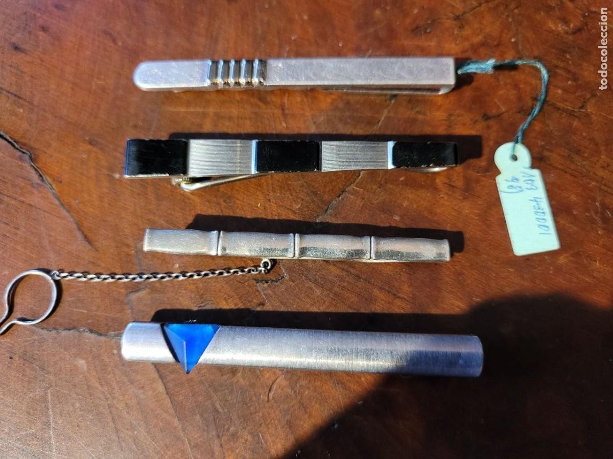 Antig&uuml;edades: 4 PISACORBATAS PLATA DE LEY 925 L3 - Foto 1