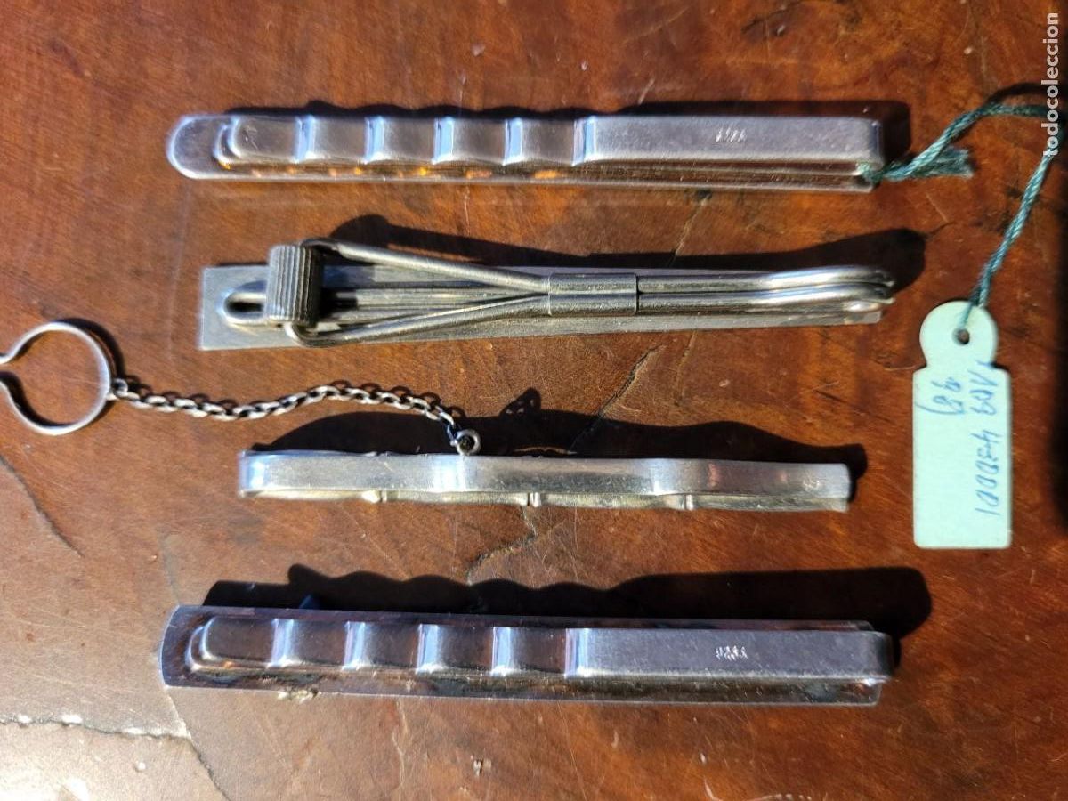 Antig&uuml;edades: 4 PISACORBATAS PLATA DE LEY 925 L3 - Foto 4