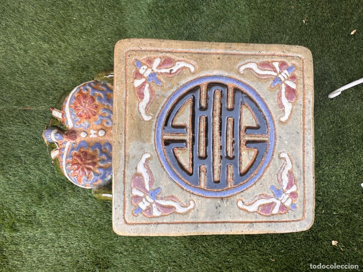 Antiguidades: ASIENTO MUY GRANDE UNICO DE CERAMICA ELEFANTE PARA JARD&Iacute;N.