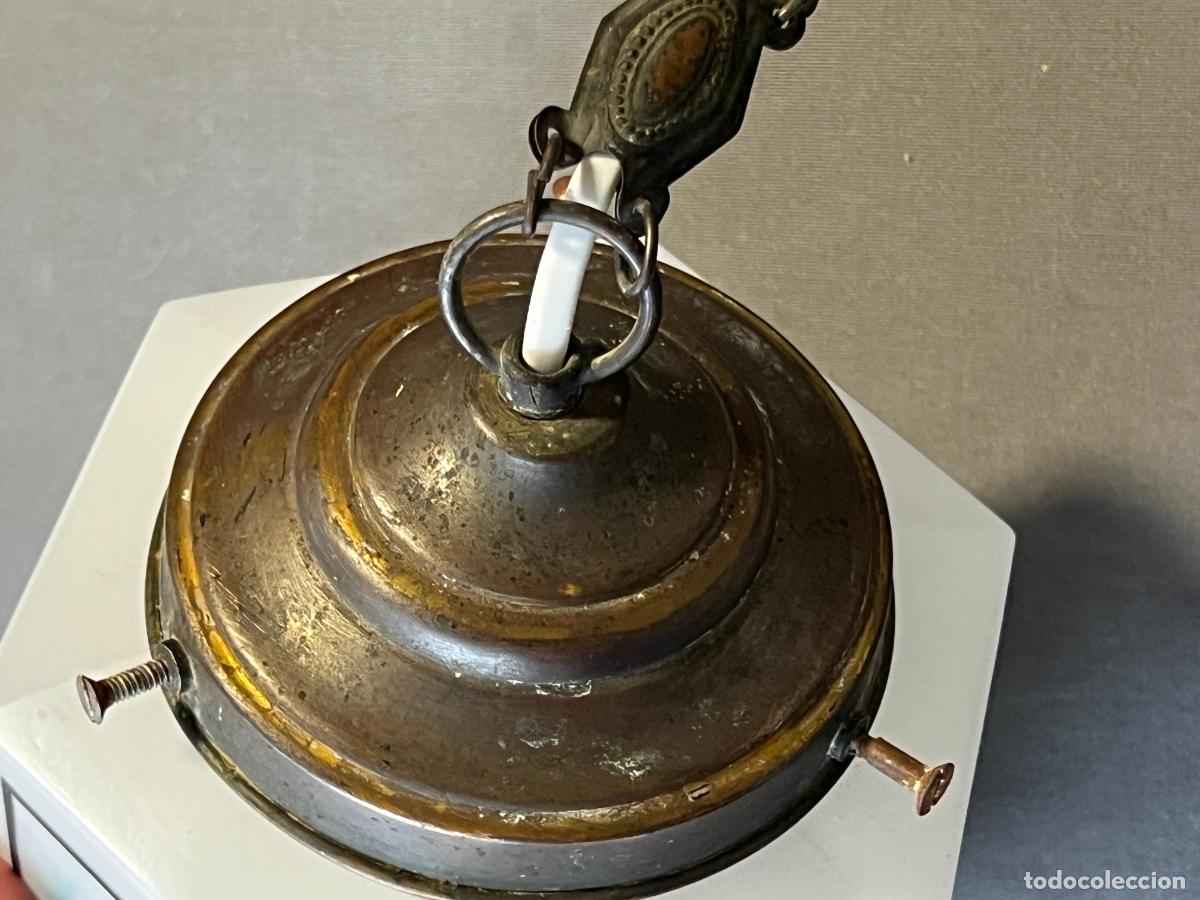 Antig&uuml;edades: L&aacute;mpara de techo Art Dec&oacute; , opalina hexagonal , 1925 aproximadamente , R212 - Foto 6