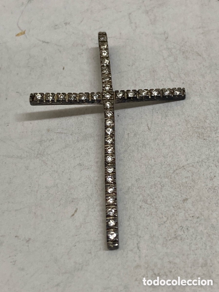 Antig&uuml;edades: Cruz de plata engastada C322 - Foto 1