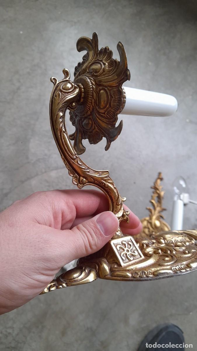Antig&uuml;edades: 2 apliques l&aacute;mparas de bronce para pared - Foto 2