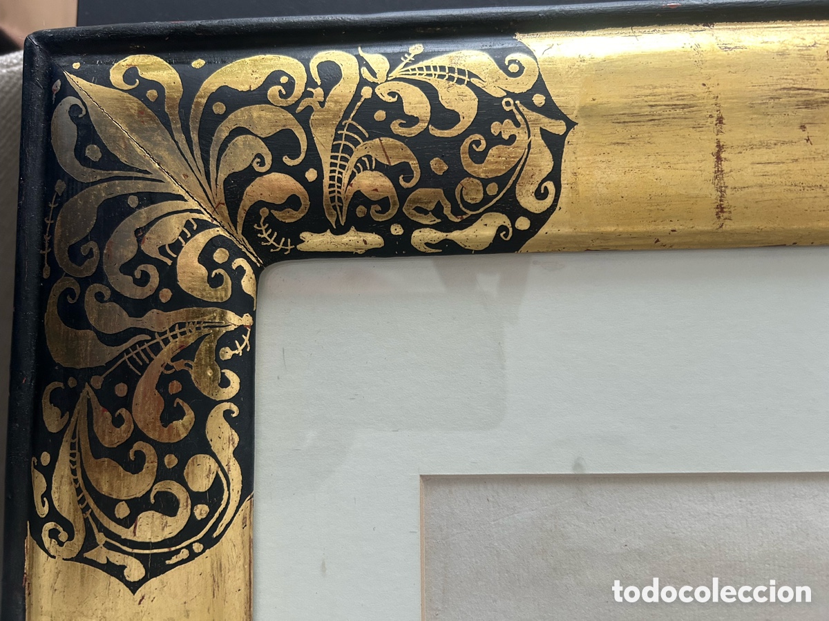 Antig&uuml;edades: Grabado Antiguo Marco pan de oro - Foto 2