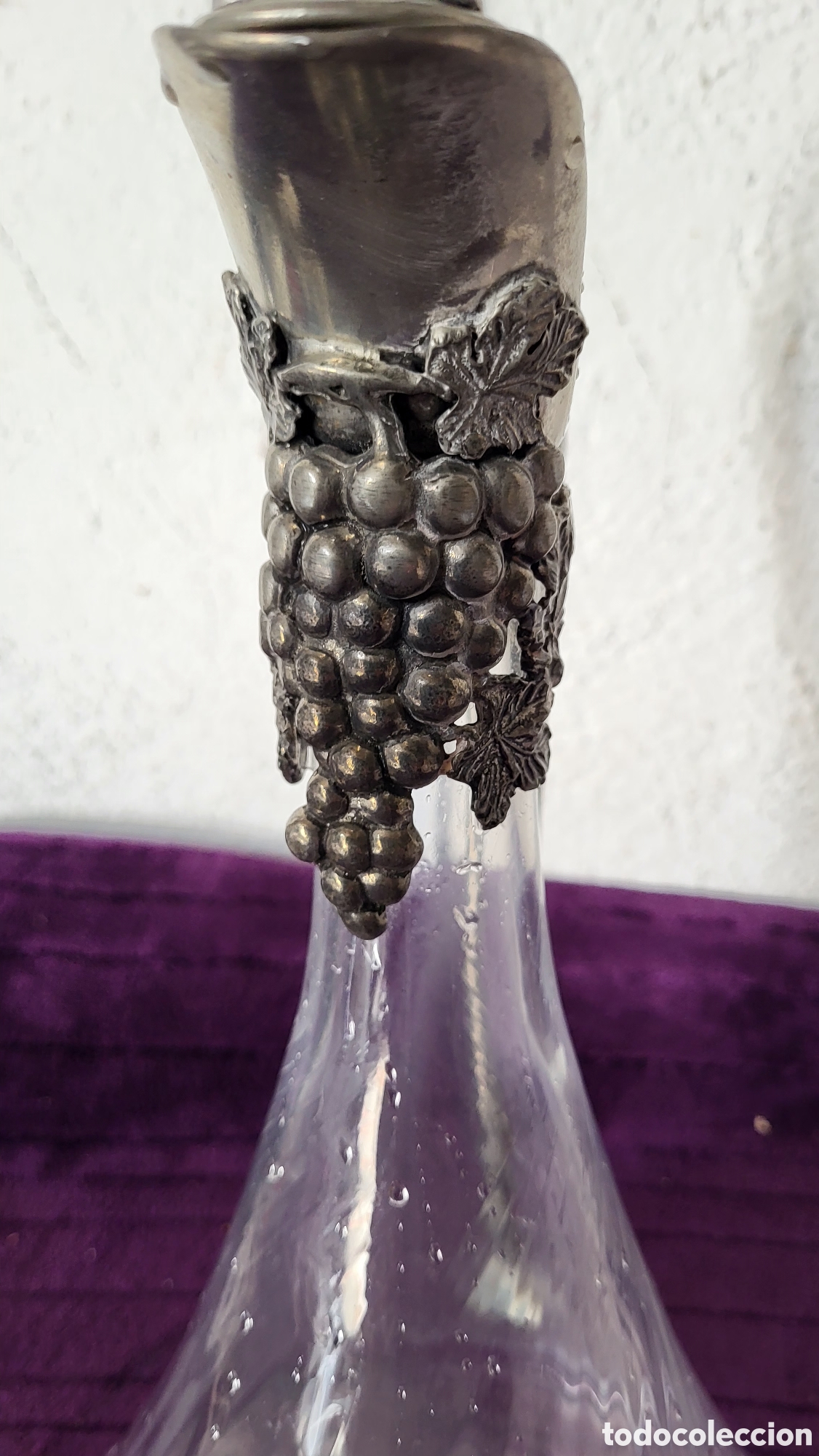 Antig&uuml;edades: Antigua jarra de cristal - Foto 3