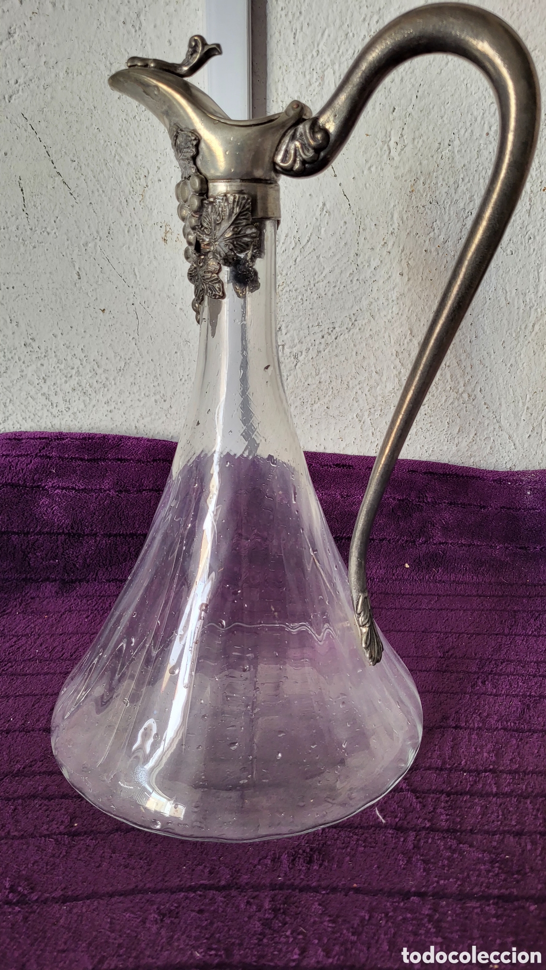 Antig&uuml;edades: Antigua jarra de cristal - Foto 4