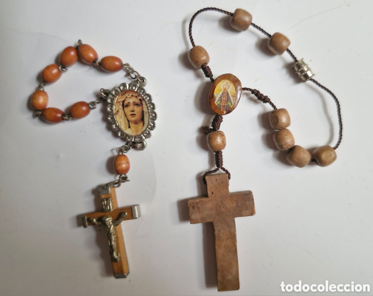 Antig&uuml;edades: LOTE 2 PULSERAS ROSARIOS - Foto 1