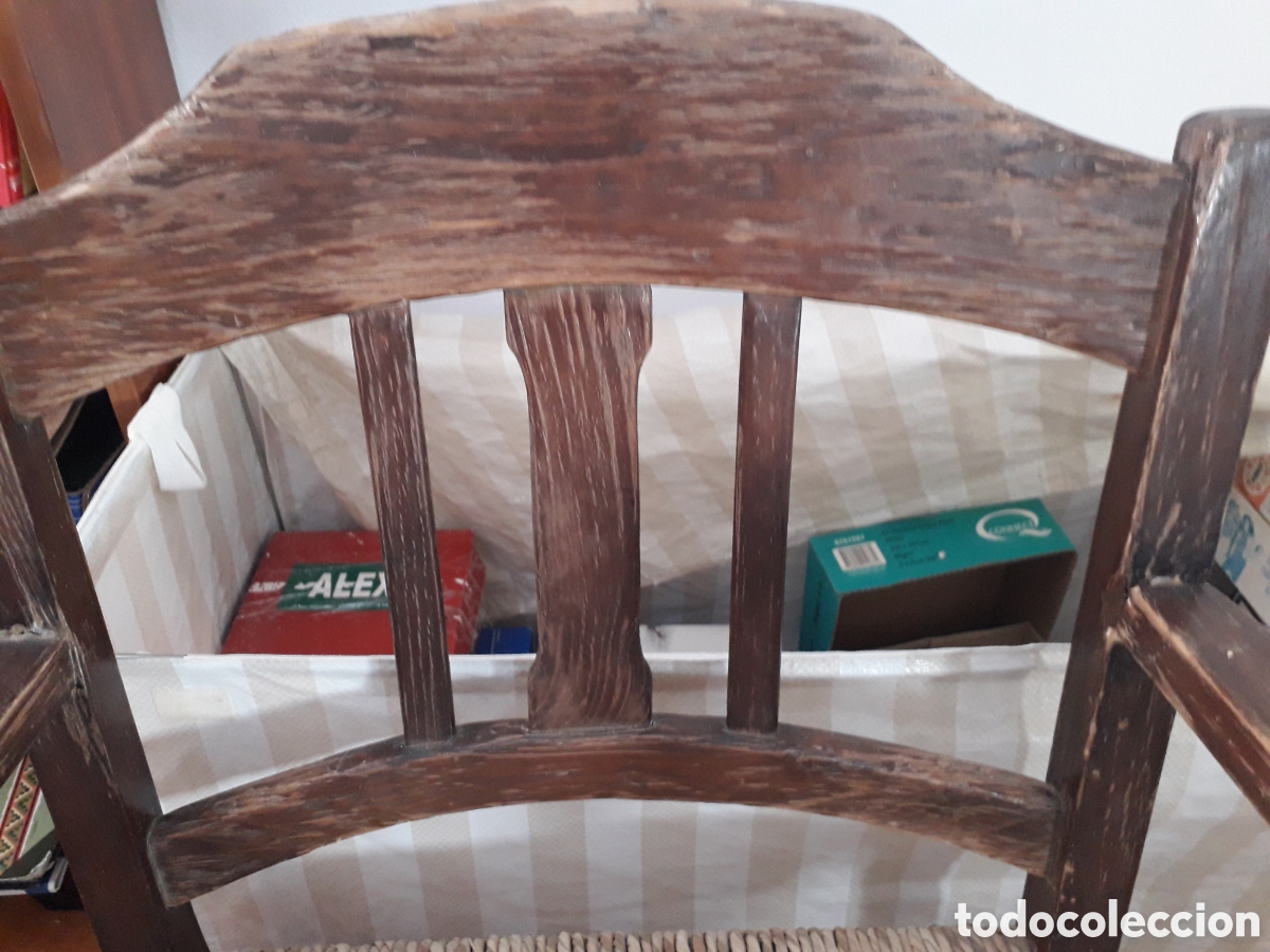 Antig&uuml;edades: MAGNIFICO SILLON CON ASIENTO DE ENEA - Foto 3