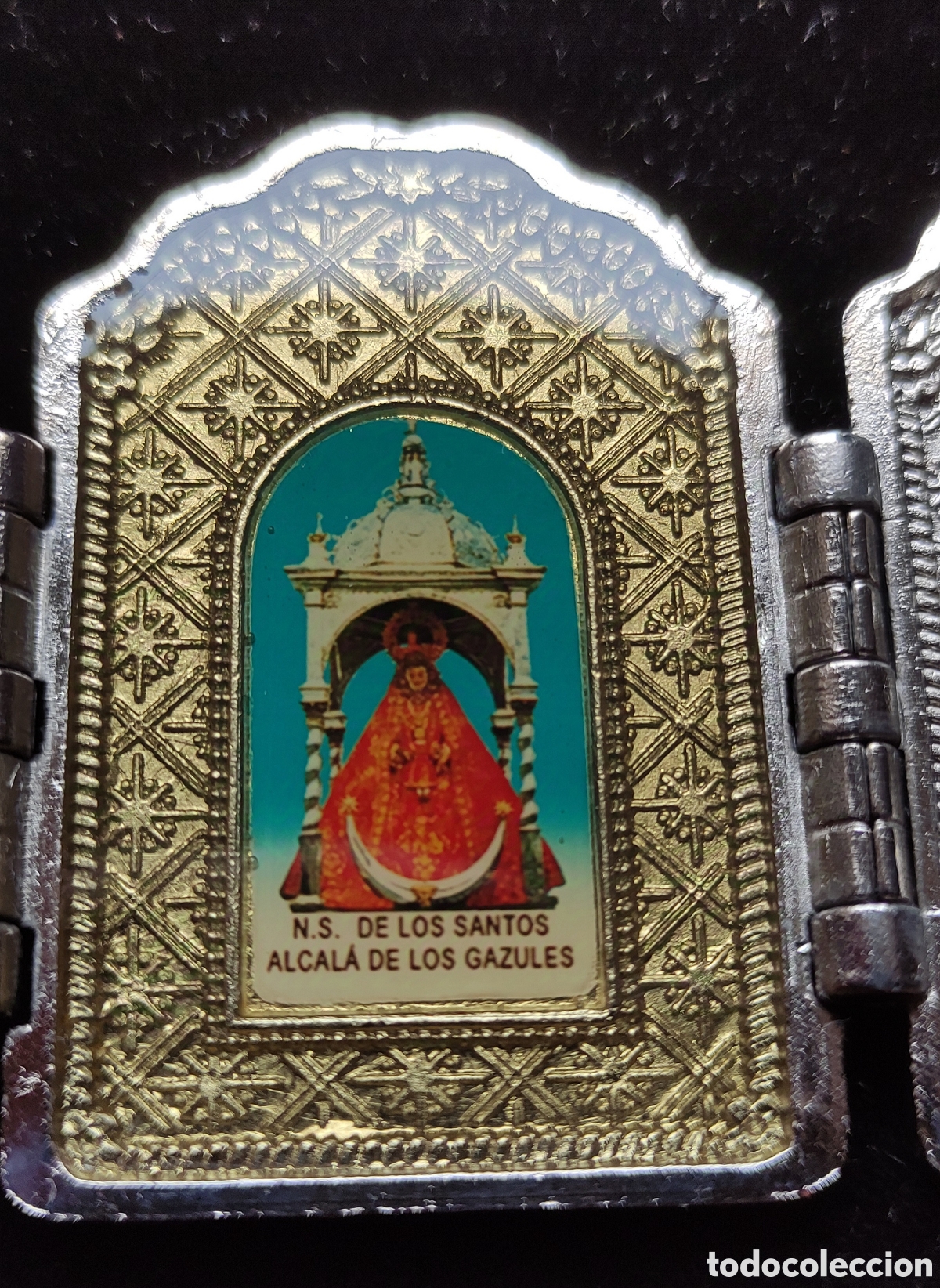 Antig&uuml;edades: Tr&iacute;ptico religioso en metal plateado - Foto 4