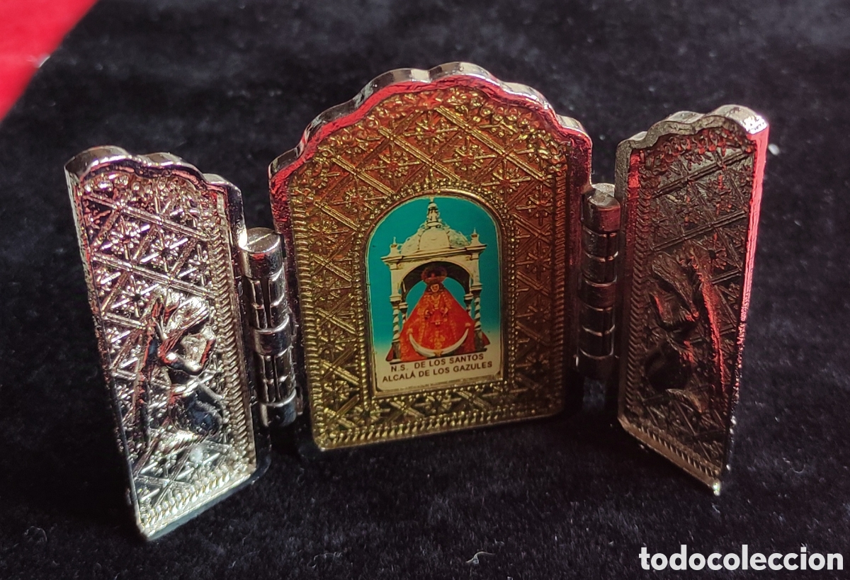 Antig&uuml;edades: Tr&iacute;ptico religioso en metal plateado - Foto 6