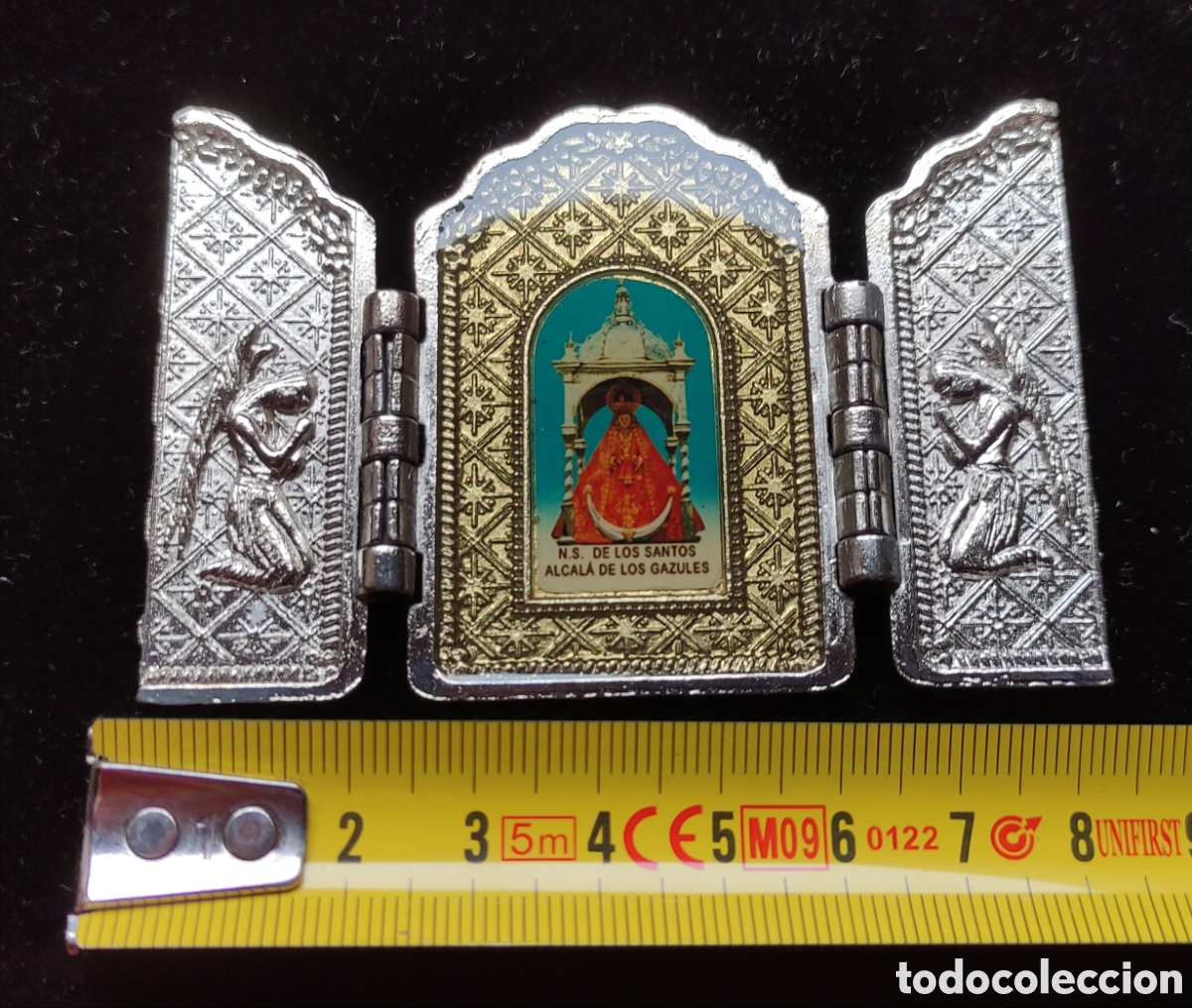 Antig&uuml;edades: Tr&iacute;ptico religioso en metal plateado - Foto 7