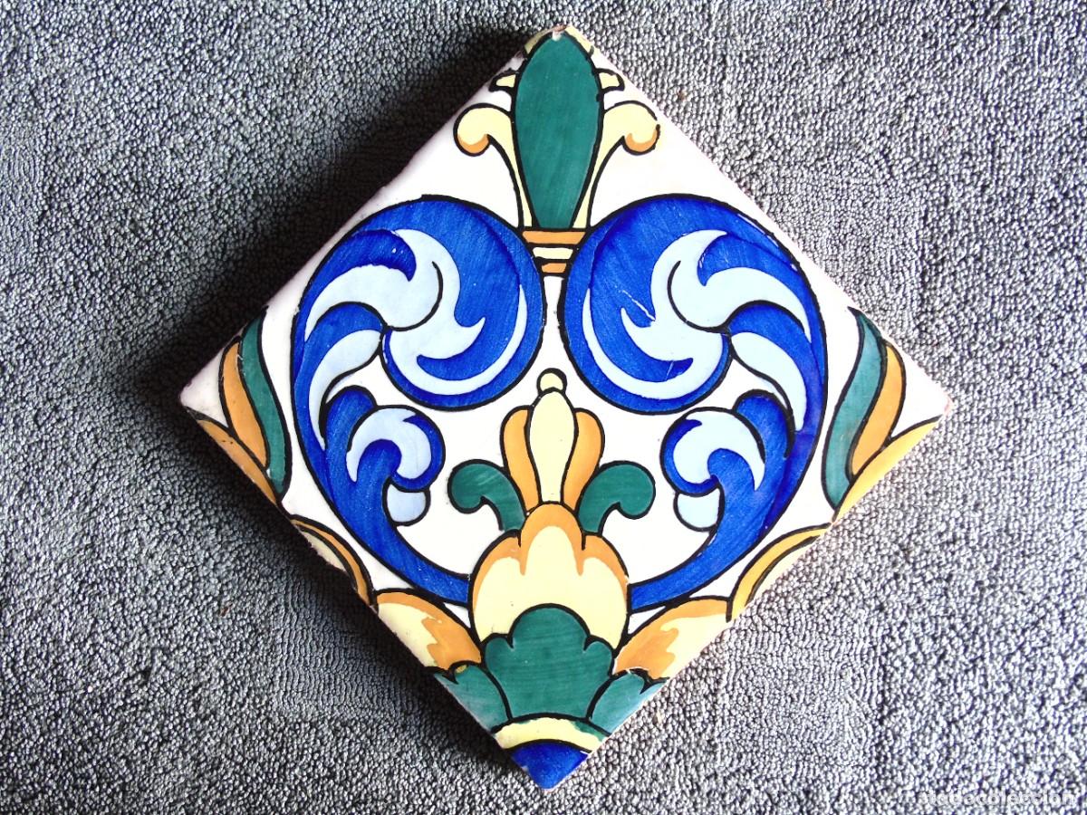 Antig&uuml;edades: ANTIGUO AZULEJO. 15CM X 15CM - Foto 1