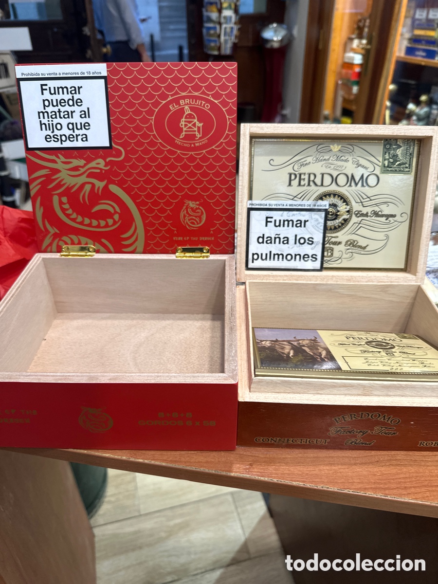 Antig&uuml;edades: Cajas tabaco madera cedro - Foto 2
