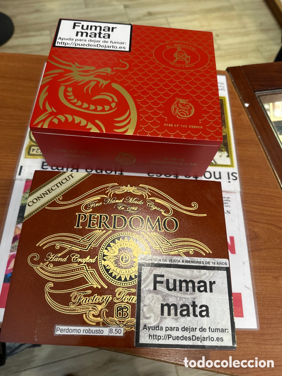 Antig&uuml;edades: Cajas tabaco madera cedro - Foto 1