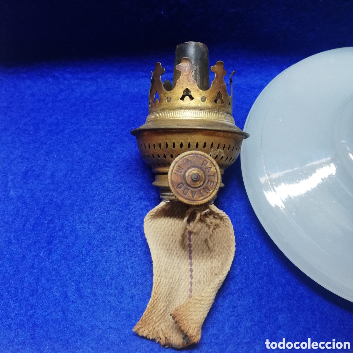 Antig&uuml;edades: ANTIGUO QUINQUE DE VIDRIO Y LATON - Foto 6