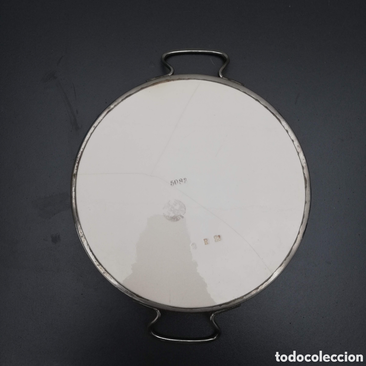 Antig&uuml;edades: BANDEJA DE SERVIR PLATEADA Y CERAMICA - Foto 14