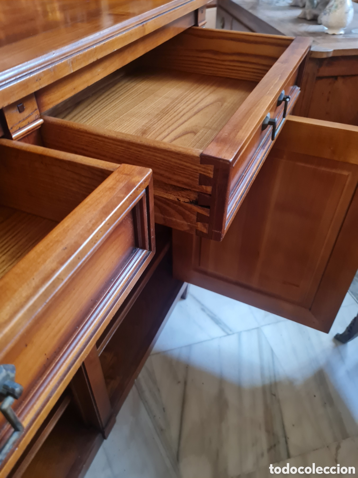 Antig&uuml;edades: Mueble c&oacute;moda en nogal del 50 - Foto 3