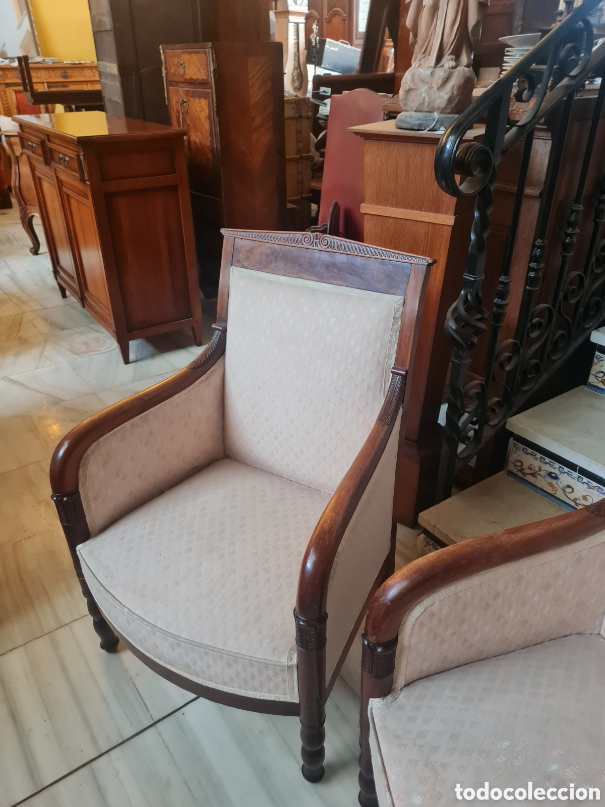 Antig&uuml;edades: Pareja se sillones imperio - Foto 2