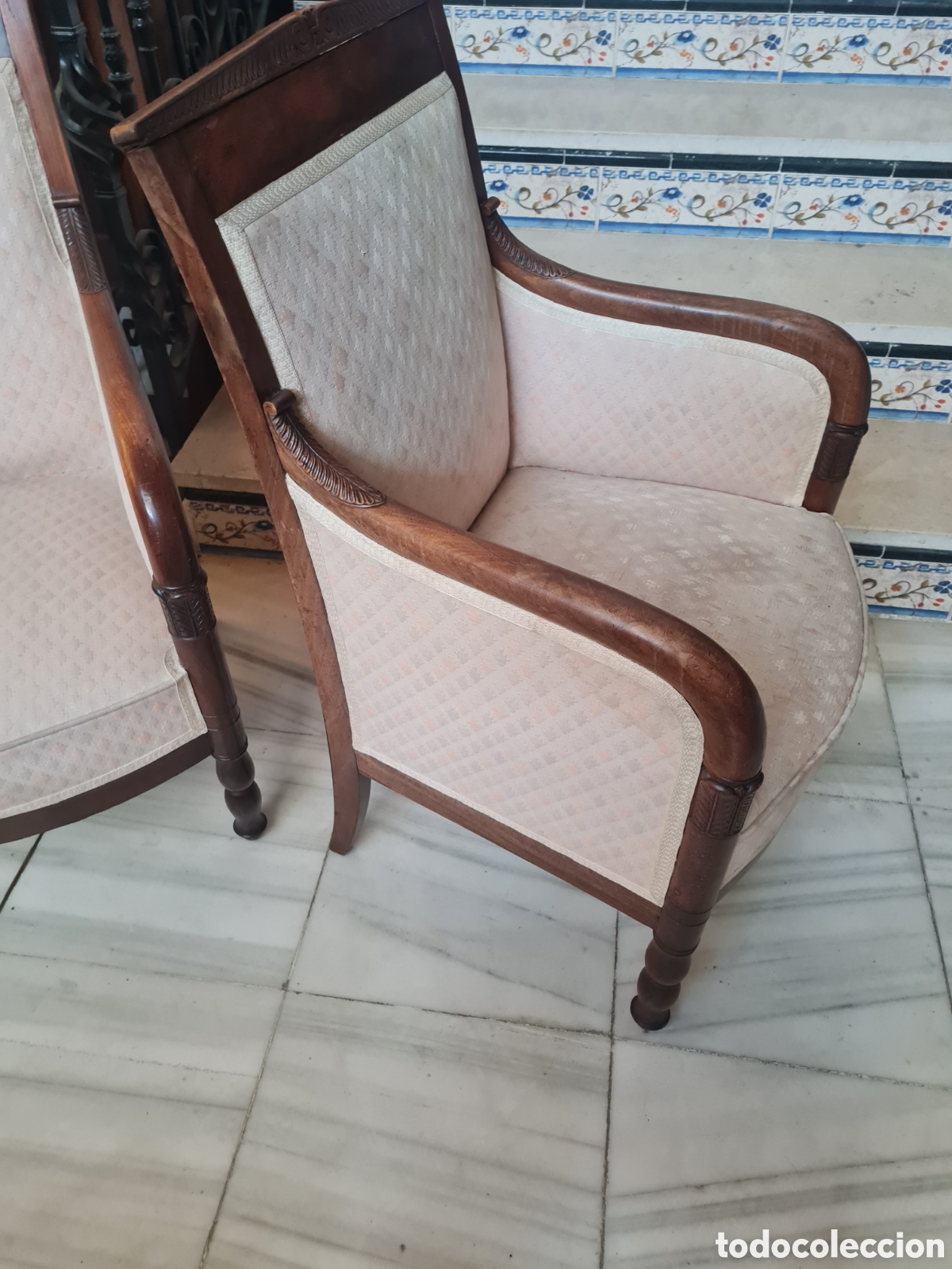 Antig&uuml;edades: Pareja se sillones imperio - Foto 1
