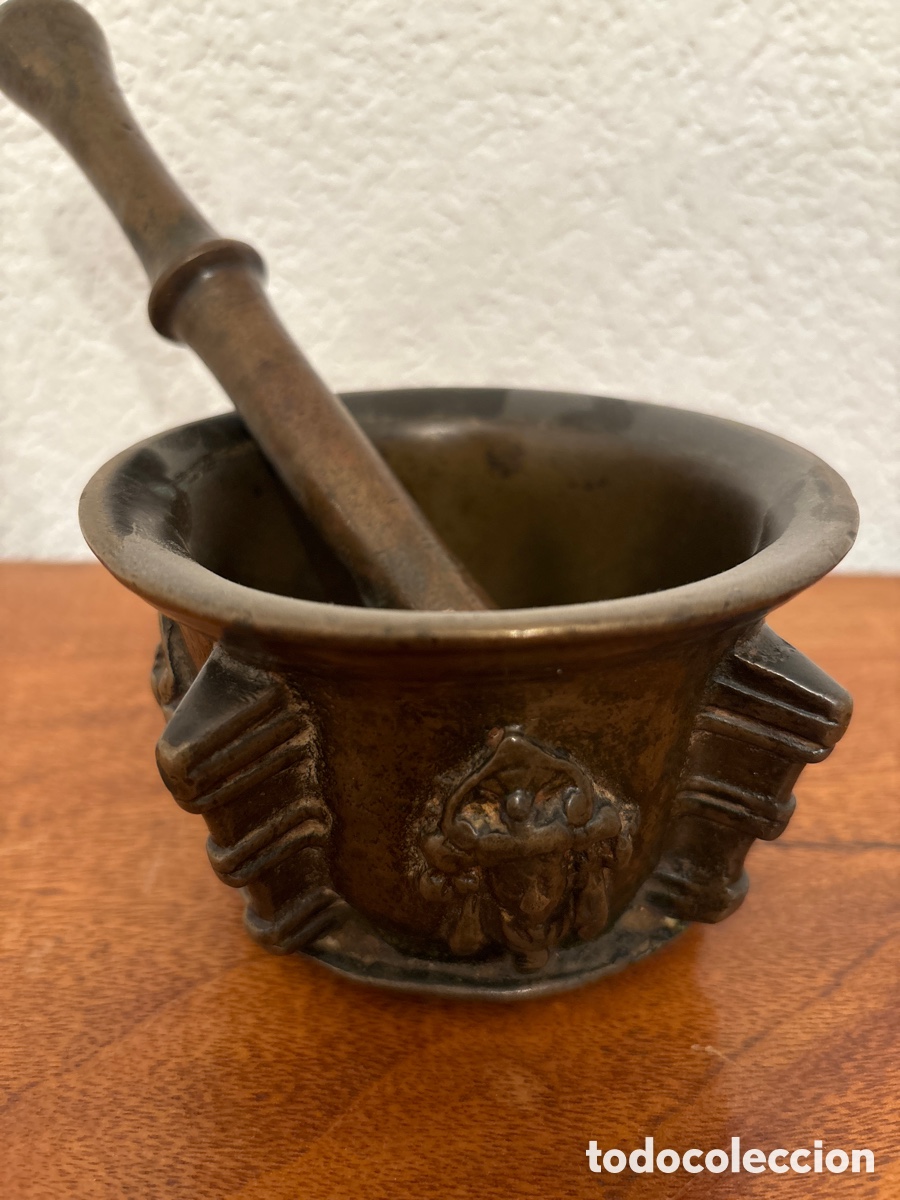 Antig&uuml;edades: Mortero de bronce siglo XVII - Foto 2