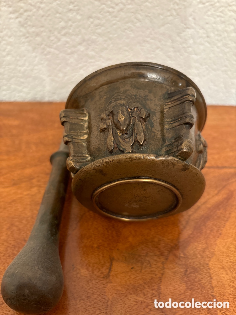 Antig&uuml;edades: Mortero de bronce siglo XVII - Foto 3