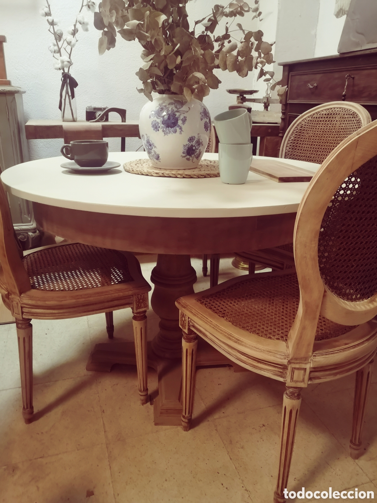 Antig&uuml;edades: Sillas de madera con rejilla - Foto 7
