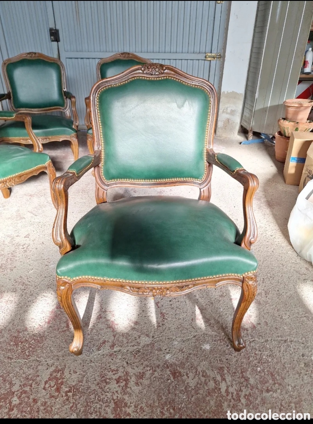 Antig&uuml;edades: Sillones verde Luis XV - Foto 1
