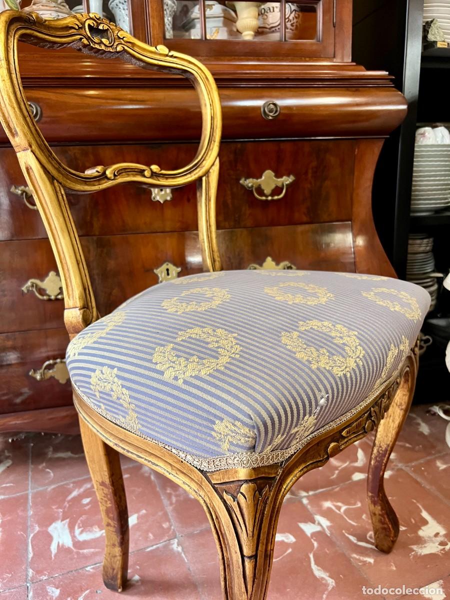 Antig&uuml;edades: Silla Tallada Dorada - Foto 2