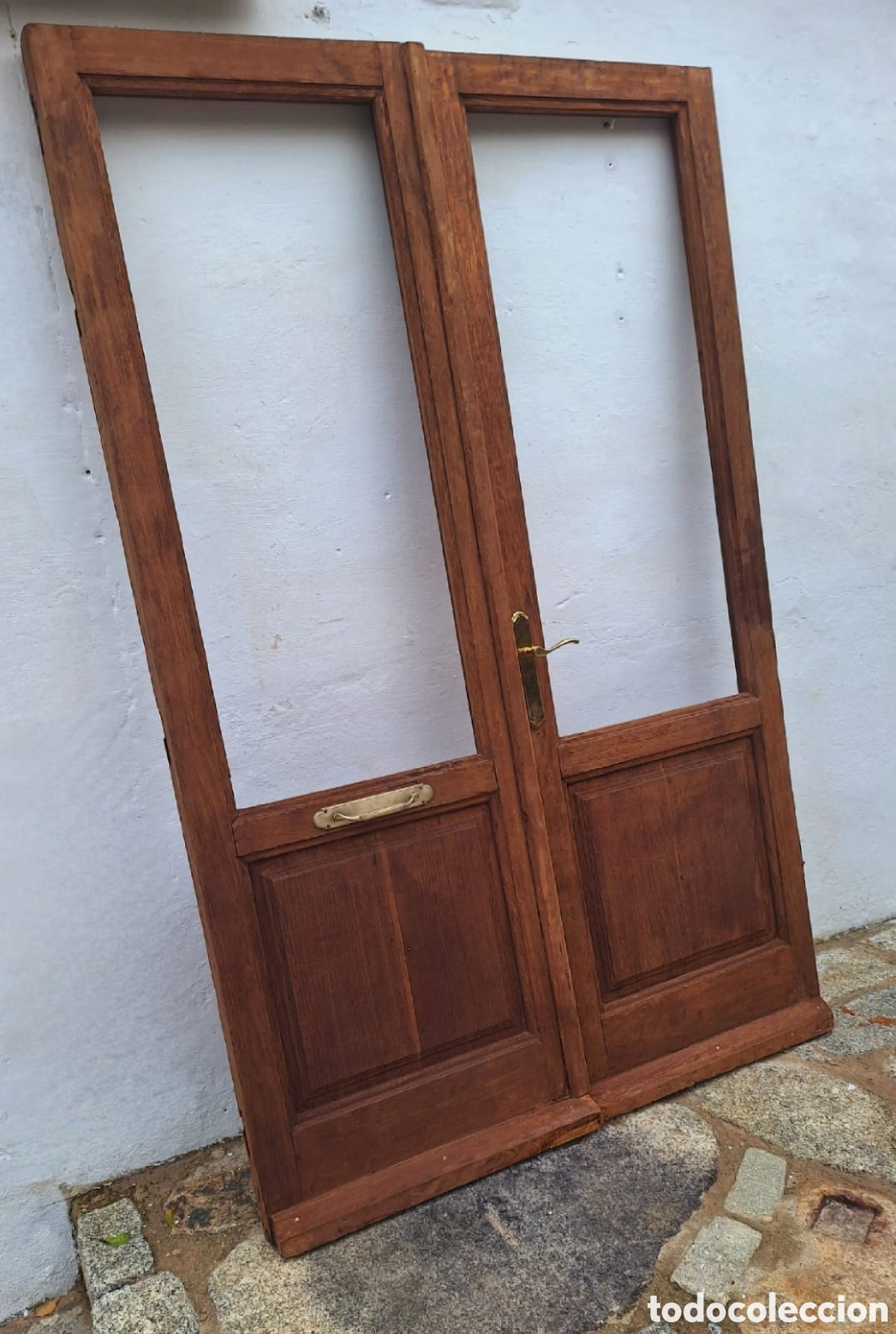 Antig&uuml;edades: Pareja de puertas macizas de madera - Foto 2