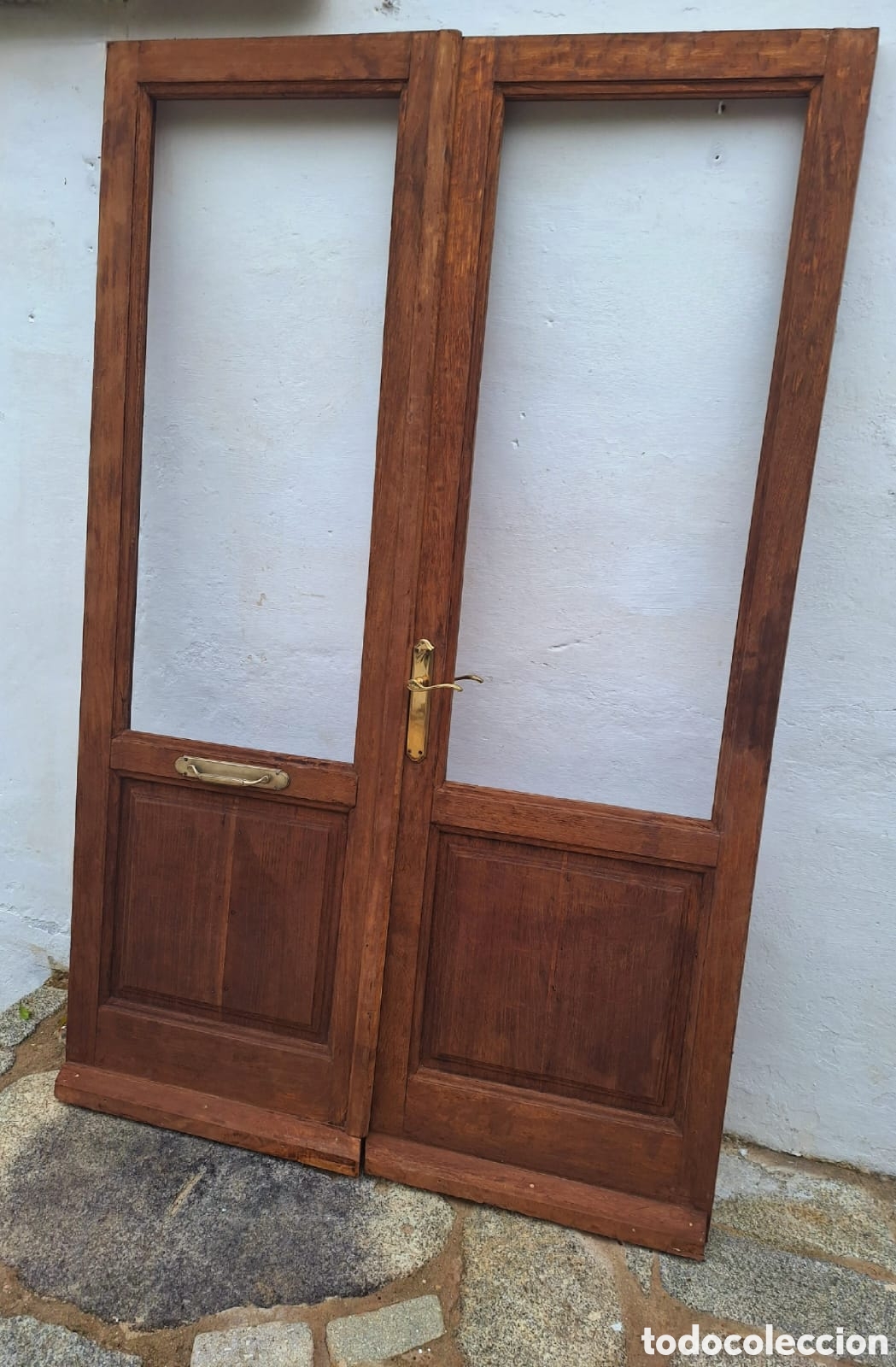 Antig&uuml;edades: Pareja de puertas macizas de madera - Foto 3