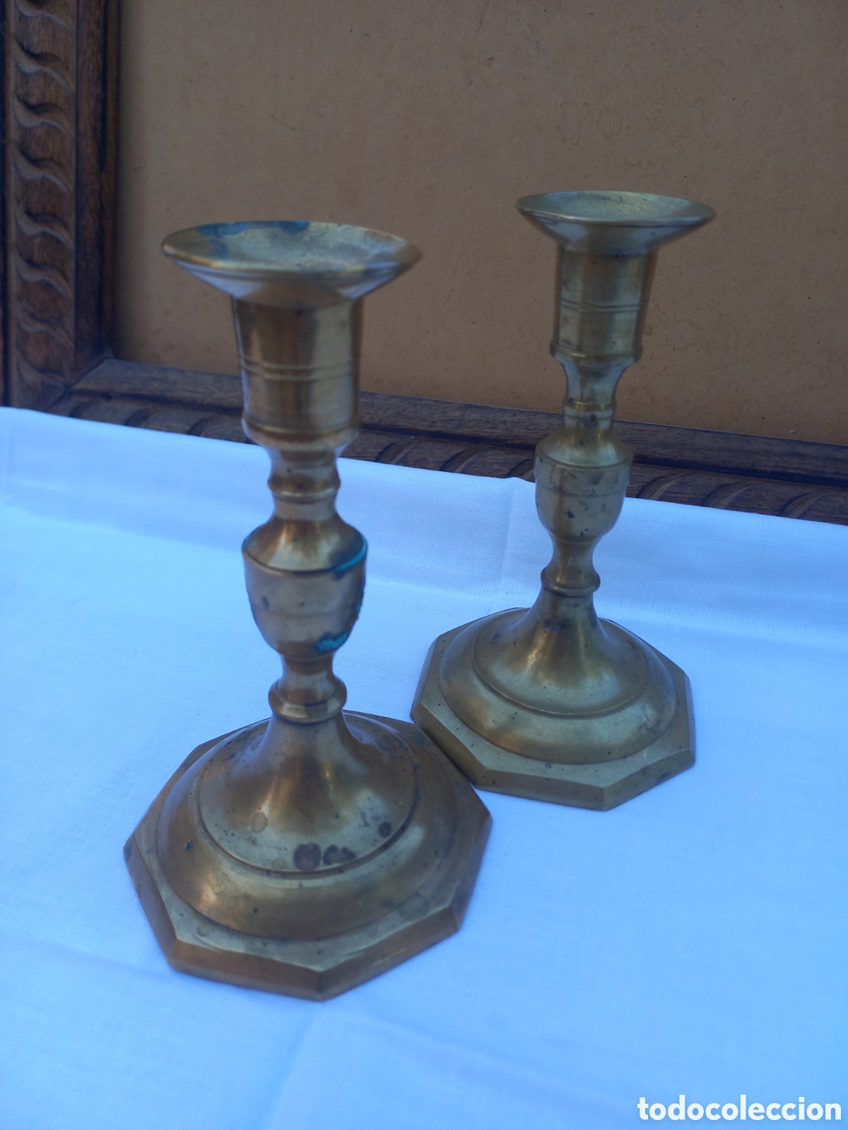 Antig&uuml;edades: Candelabro candelabros de bronce antiguos - Foto 3