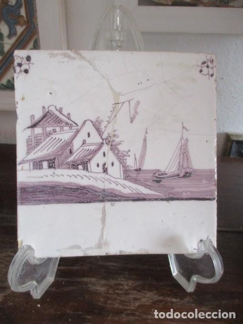 Antig&uuml;edades: Azulejo Delft siglo XVIII - Foto 1
