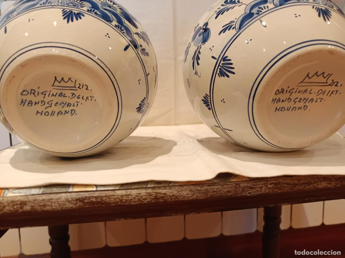 Antig&uuml;edades: 3 jarrones ceramica delft - Foto 5