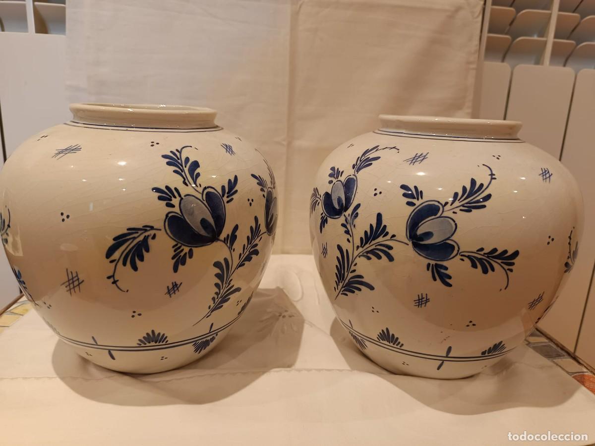 Antig&uuml;edades: 3 jarrones ceramica delft - Foto 7