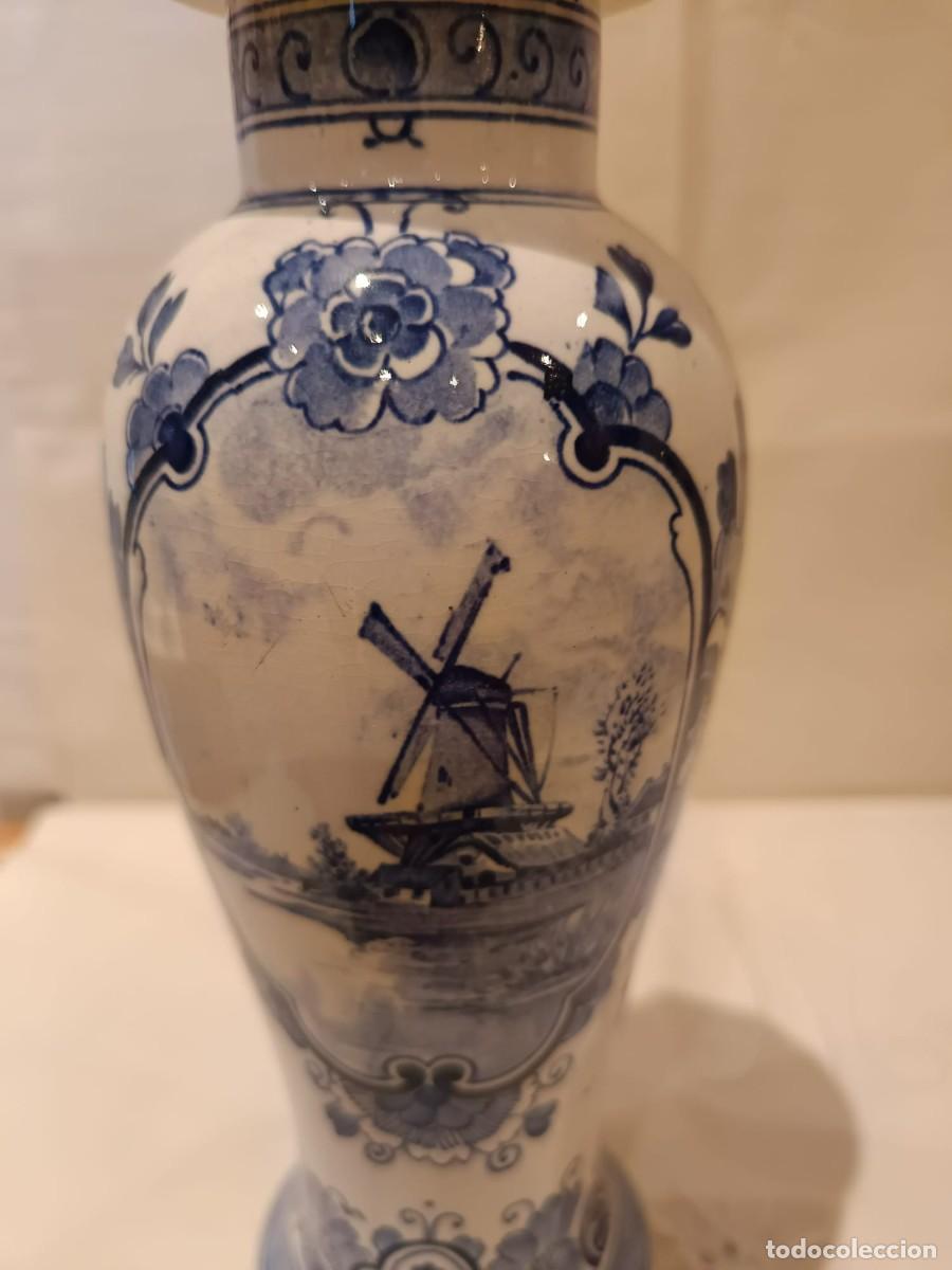 Antig&uuml;edades: 2 jarrones de cer&aacute;mica de delft - Foto 2