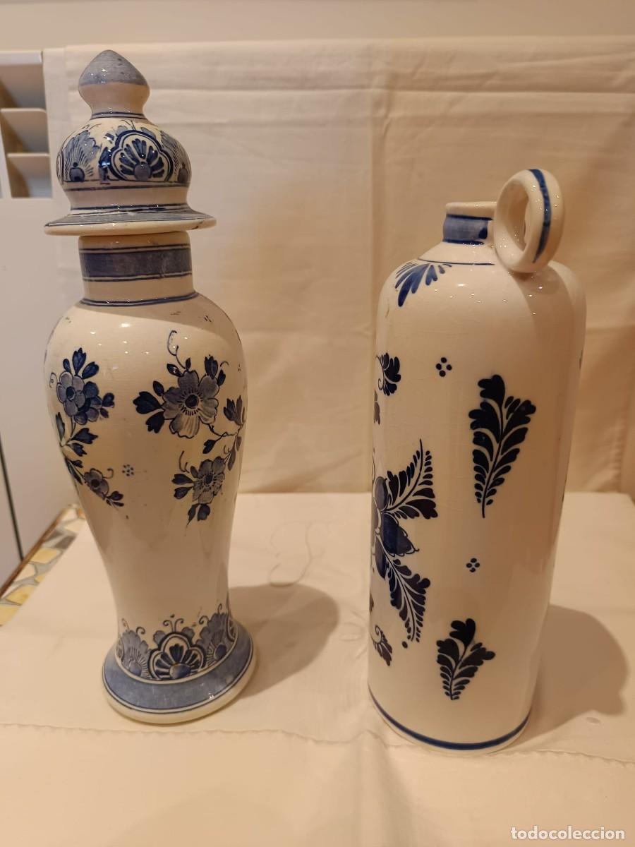 Antig&uuml;edades: 2 jarrones de cer&aacute;mica de delft - Foto 7