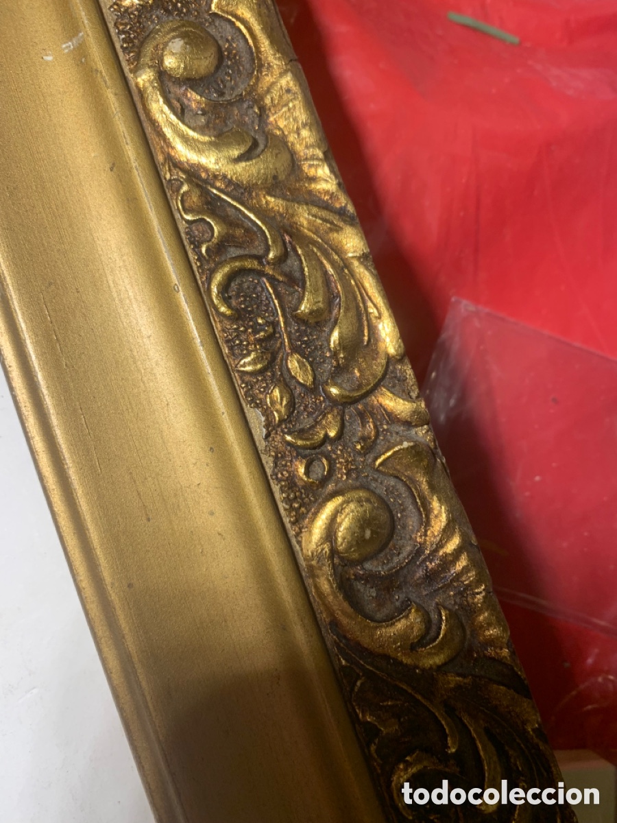Antig&uuml;edades: Antiguo marco de madera con relieve en &ldquo;pan de oro&rdquo; - Foto 6