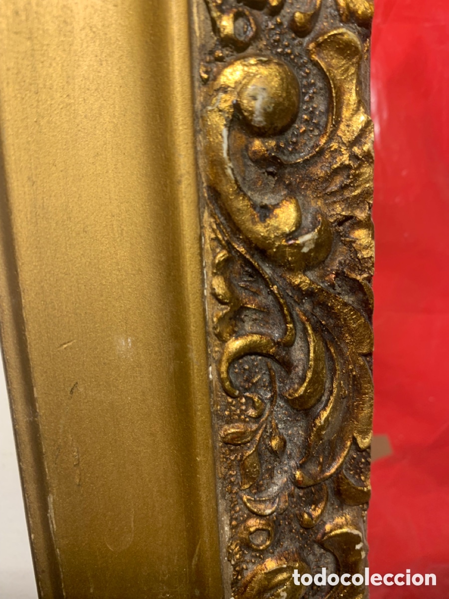 Antig&uuml;edades: Antiguo marco de madera con relieve en &ldquo;pan de oro&rdquo; - Foto 16