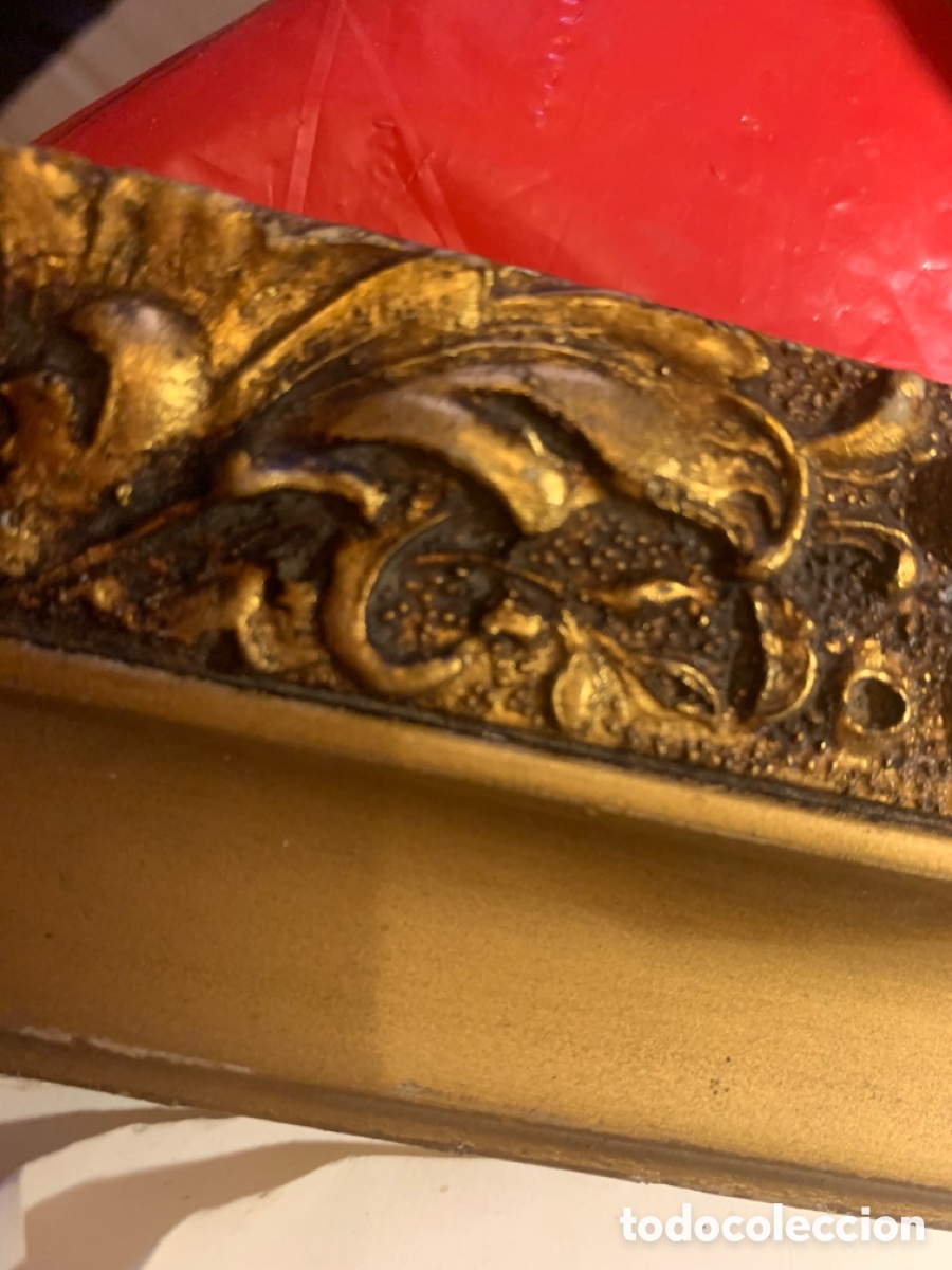 Antig&uuml;edades: Antiguo marco de madera con relieve en &ldquo;pan de oro&rdquo; - Foto 18