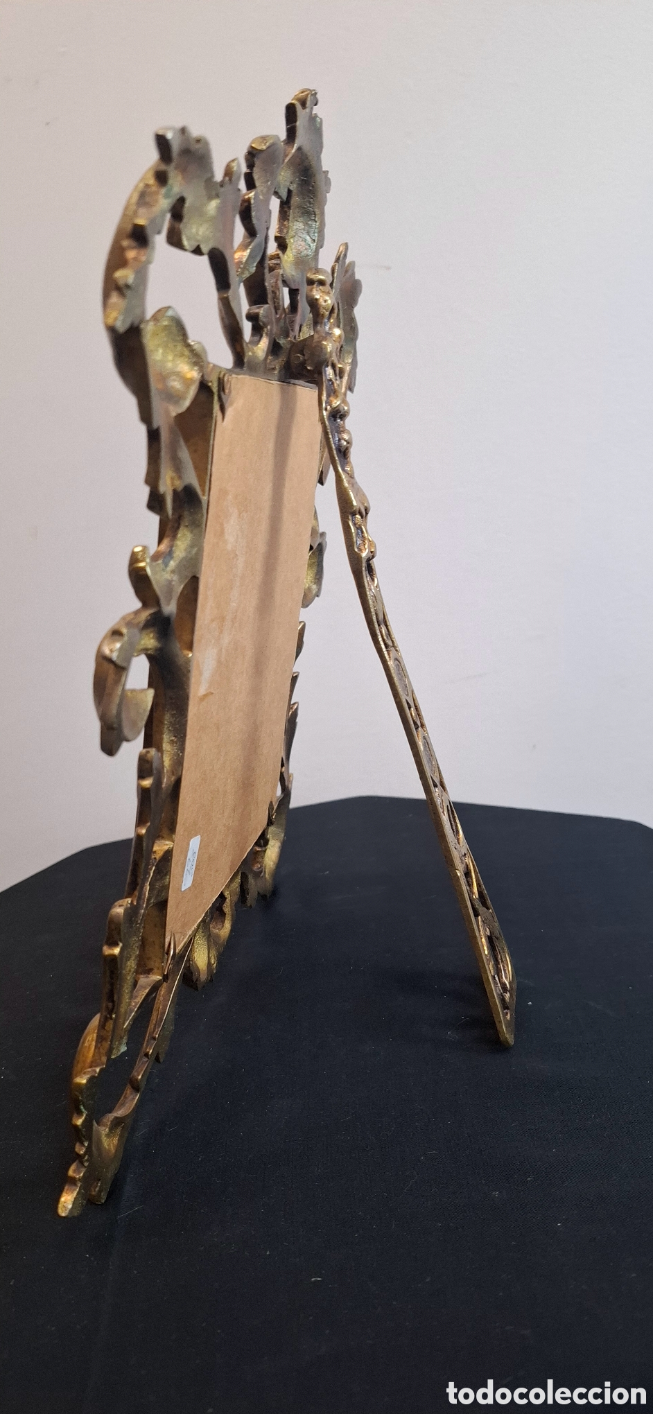Antig&uuml;edades: Espectacular marco con espejo en bronce. Antiguo. 30x24 cms - Foto 10