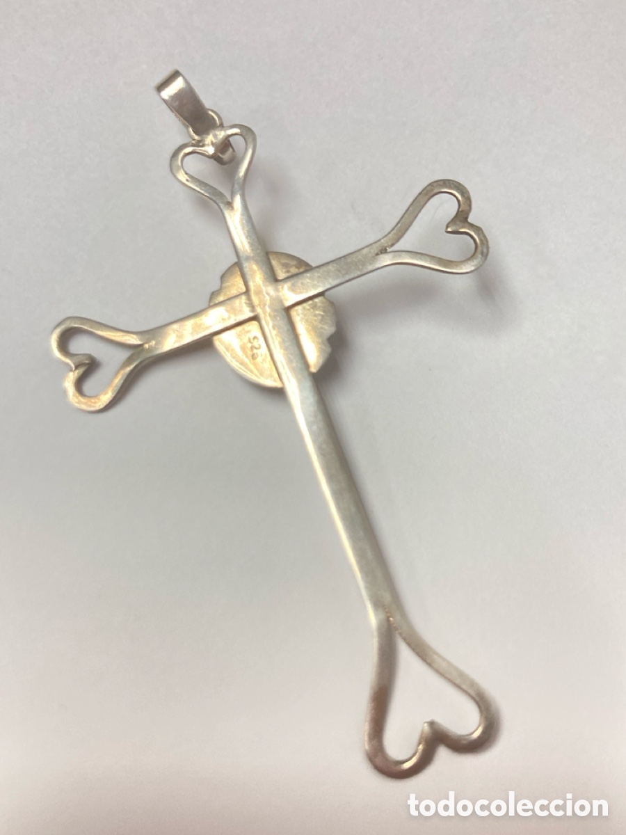 Antig&uuml;edades: Cruz de plata 925 con turquesa /C243 - Foto 3