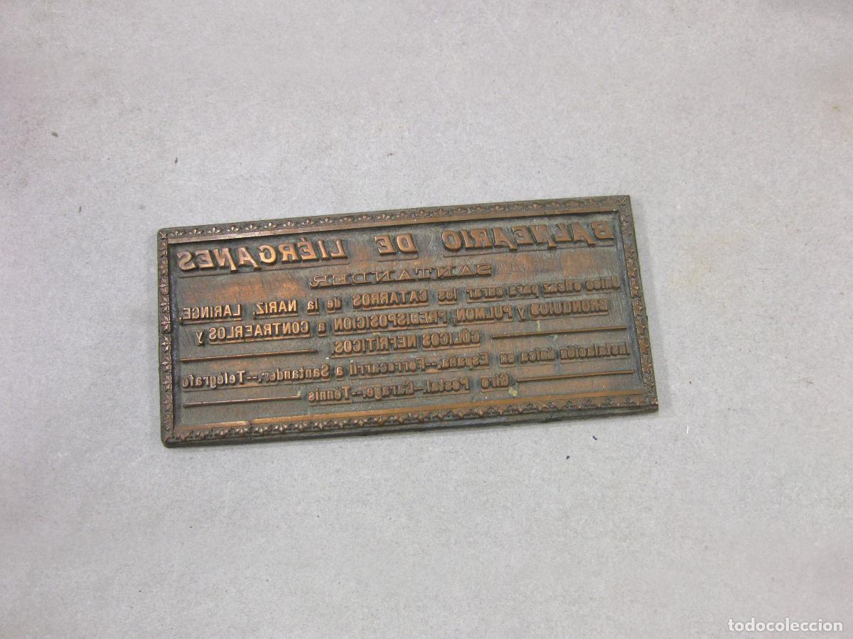 Antig&uuml;edades: MATASELLO O TIPO DE IMPRENTA DEL BALNEARIO DE LI&Eacute;RGANES. SANTANDER. CANTABRIA.