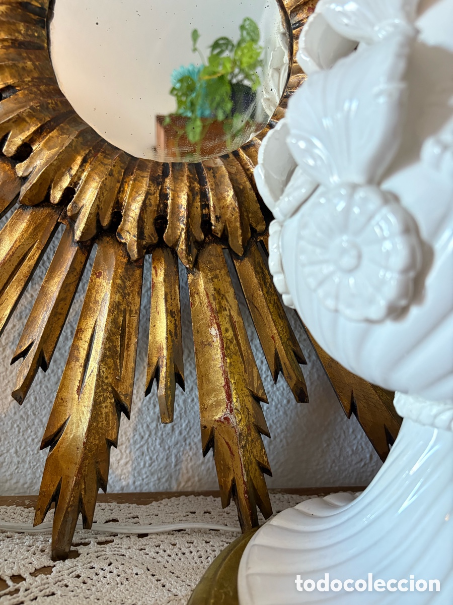 Antig&uuml;edades: ESPEJO SOL DORADO MADERA - Foto 11