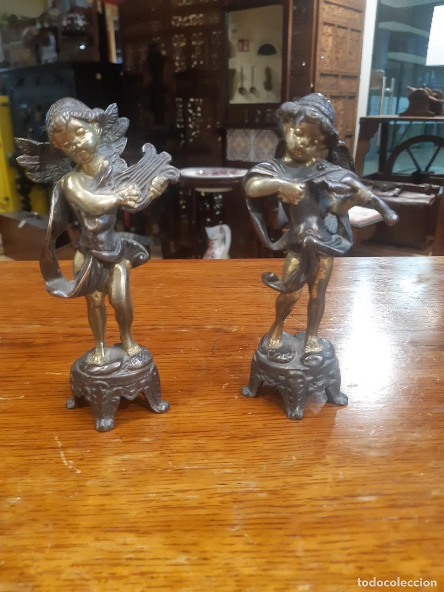 Antig&uuml;edades: ANGELITOS PEQUE&Ntilde;OS DE BRONCE. - Foto 1