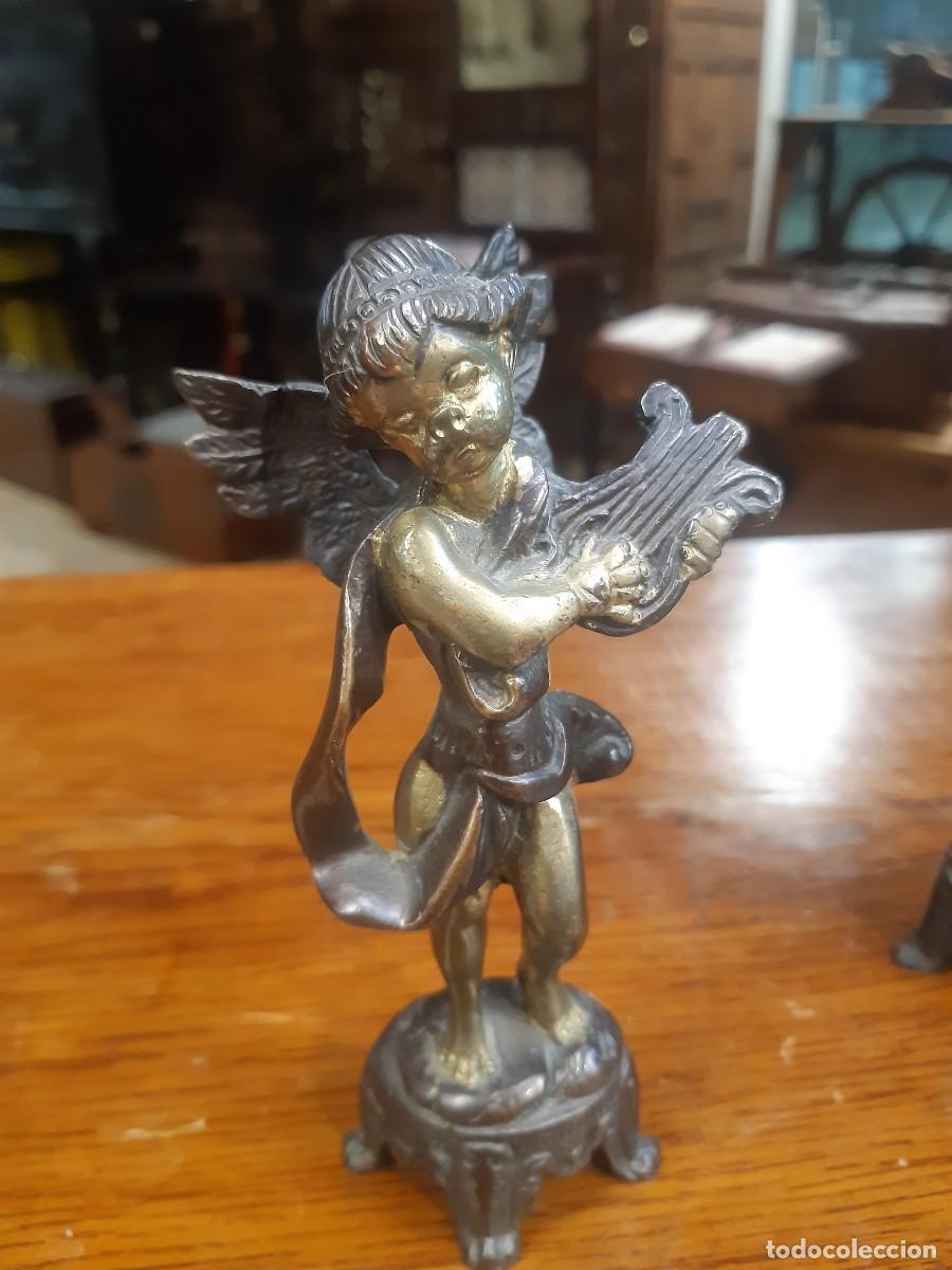 Antig&uuml;edades: ANGELITOS PEQUE&Ntilde;OS DE BRONCE. - Foto 2