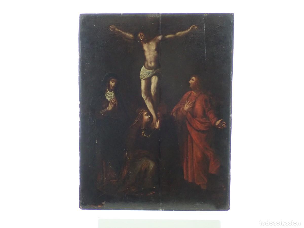 Antig&uuml;edades: CALVARIO. &Oacute;LEO SOBRE TABLA - Foto 1